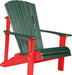 LuxCraft LuxCraft Green Deluxe Recycled Plastic Adirondack Chair With Cup Holder Green on Red Adirondack Deck Chair PDACGR-CH