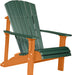 LuxCraft LuxCraft Green Deluxe Recycled Plastic Adirondack Chair With Cup Holder Green on Tangerine Adirondack Deck Chair