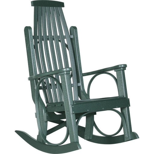LuxCraft LuxCraft Green Grandpa's Recycled Plastic Rocking Chair (2 Chairs) With Cup Holder Green Rocking Chair PGRG