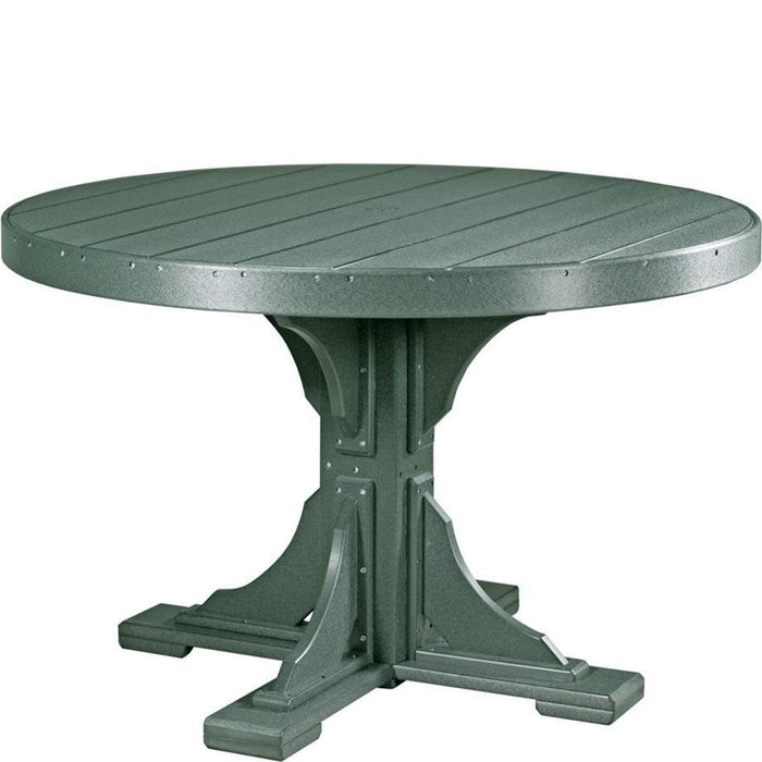 LuxCraft LuxCraft Green Recycled Plastic 4' Round Table With Cup Holder Green / Bar Tables P4RTBG