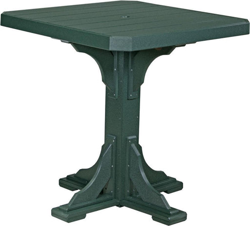 LuxCraft LuxCraft Green Recycled Plastic 41" Square Table With Cup Holder Green / Bar Tables P41STBG