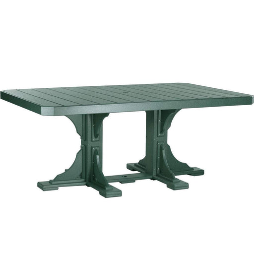 LuxCraft LuxCraft Green Recycled Plastic 4x6 Rectangular Table With Cup Holder Green / Bar Tables P46RTBG