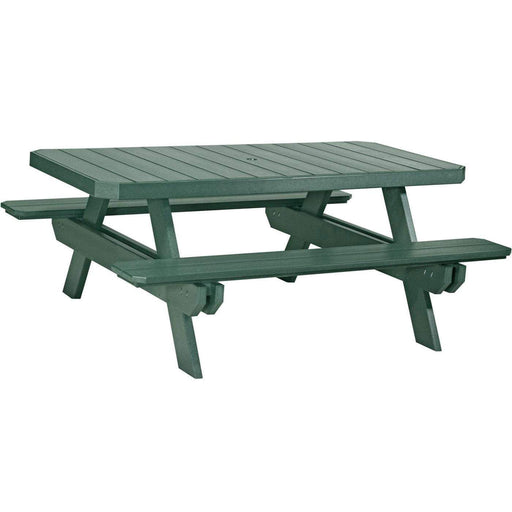 LuxCraft LuxCraft Green Recycled Plastic 6' Rectangular Picnic Table With Cup Holder Green Tables P6RPTG