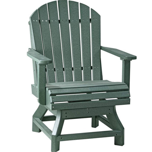 LuxCraft LuxCraft Green Recycled Plastic Adirondack Swivel Chair With Cup Holder Green / Bar Chair Adirondack Chair PASCBG