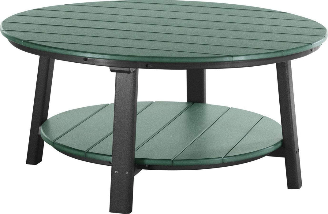 LuxCraft LuxCraft Green Recycled Plastic Deluxe Conversation Table With Cup Holder Green on Black Conversation Table PDCTGB