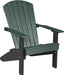 LuxCraft LuxCraft Green Recycled Plastic Lakeside Adirondack Chair With Cup Holder Green on Black Adirondack Deck Chair LACGB