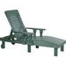 LuxCraft LuxCraft Green Recycled Plastic Lounge Chair With Cup Holder Green Adirondack Deck Chair PLCG