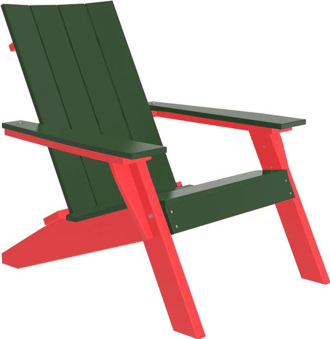 LuxCraft Luxcraft Green Urban Adirondack Chair Green on Red Adirondack Deck Chair
