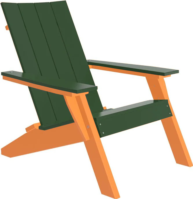 LuxCraft Luxcraft Green Urban Adirondack Chair Green on Tangerine Adirondack Deck Chair UACGT
