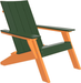 LuxCraft Luxcraft Green Urban Adirondack Chair With Cup Holder Green on Tangerine Adirondack Deck Chair UACGT