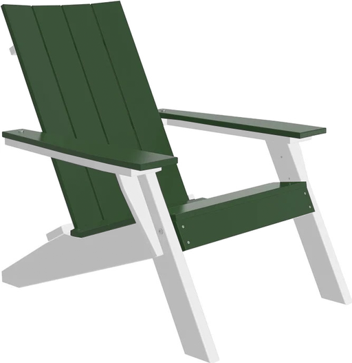 LuxCraft Luxcraft Green Urban Adirondack Chair With Cup Holder Green on White Adirondack Deck Chair UACGWH
