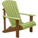 LuxCraft LuxCraft Lime Green Deluxe Recycled Plastic Adirondack Chair Lime Green on Chestnut Brown Adirondack Deck Chair PDACLGCB