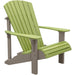LuxCraft LuxCraft Lime Green Deluxe Recycled Plastic Adirondack Chair Lime Green on Weatherwood Adirondack Deck Chair PDACLGWE