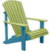 LuxCraft LuxCraft Lime Green Deluxe Recycled Plastic Adirondack Chair With Cup Holder Lime Green on Aruba Blue Adirondack Deck Chair PDACLGAB