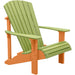 LuxCraft LuxCraft Lime Green Deluxe Recycled Plastic Adirondack Chair With Cup Holder Lime Green on Tangerine Adirondack Deck Chair
