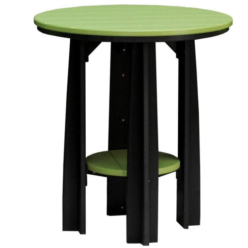 LuxCraft LuxCraft Lime Green Recycled Plastic 36" Balcony Table With Cup Holder Lime Green On Black Tables PBATLGB