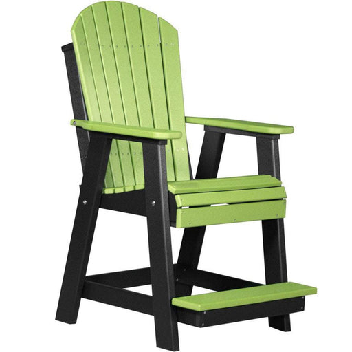 LuxCraft LuxCraft Lime Green Recycled Plastic Adirondack Balcony Chair Lime Green On Black Adirondack Chair PABCLGB