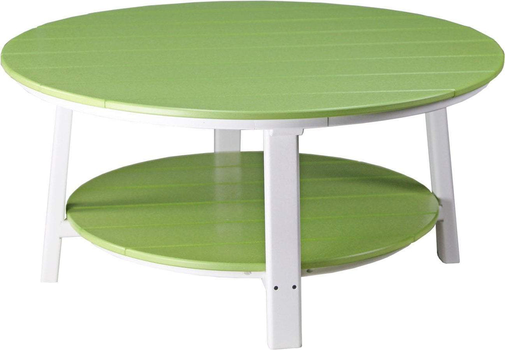 LuxCraft LuxCraft Lime Green Recycled Plastic Deluxe Conversation Table Lime Green on White Conversation Table PDCTLGW