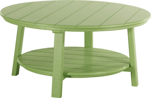 LuxCraft LuxCraft Lime Green Recycled Plastic Deluxe Conversation Table With Cup Holder Lime Green Conversation Table PDCTLG