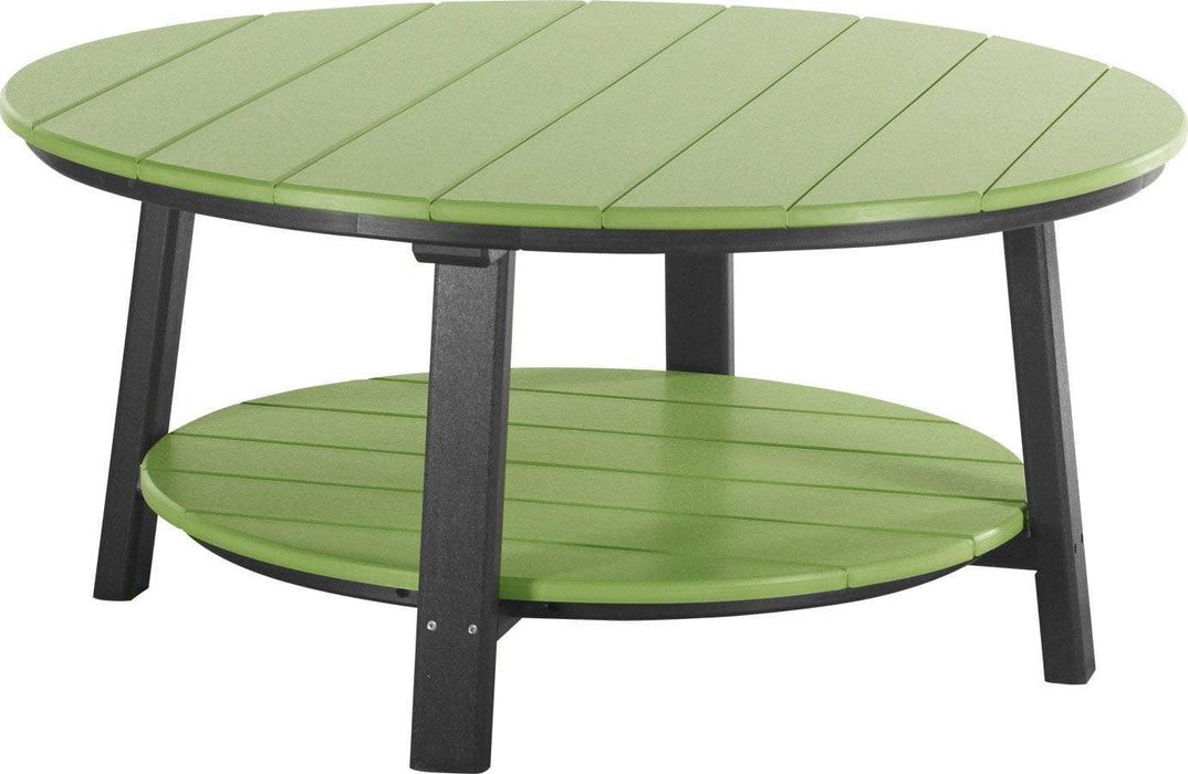 LuxCraft LuxCraft Lime Green Recycled Plastic Deluxe Conversation Table With Cup Holder Lime Green on Black Conversation Table PDCTLGB