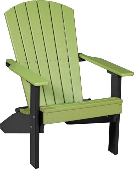 LuxCraft LuxCraft Lime Green Recycled Plastic Lakeside Adirondack Chair Lime Green on Black Adirondack Deck Chair LACLGB