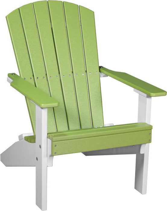 LuxCraft LuxCraft Lime Green Recycled Plastic Lakeside Adirondack Chair With Cup Holder Lime Green on White Adirondack Deck Chair LACLGW