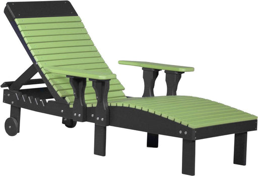 LuxCraft LuxCraft Lime Green Recycled Plastic Lounge Chair Lime Green On Black Adirondack Deck Chair PLCLGB