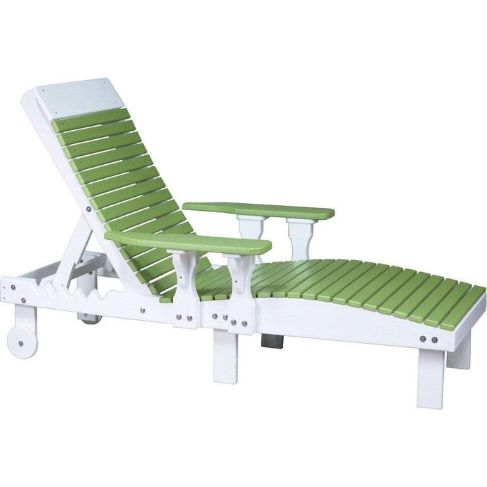LuxCraft LuxCraft Lime Green Recycled Plastic Lounge Chair With Cup Holder Lime Green On White Adirondack Deck Chair PLCLGW