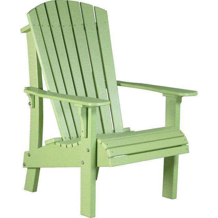 LuxCraft LuxCraft Lime Green Royal Recycled Plastic Adirondack Chair With Cup Holder Lime Green Adirondack Deck Chair RACLG