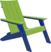 LuxCraft Luxcraft Lime Green Urban Adirondack Chair With Cup Holder Lime Green on Blue Adirondack Deck Chair UACLGBL
