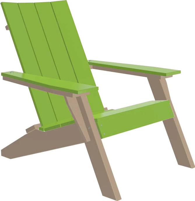 LuxCraft Luxcraft Lime Green Urban Adirondack Chair With Cup Holder Lime Green on Weatherwood Adirondack Deck Chair UACLGWE