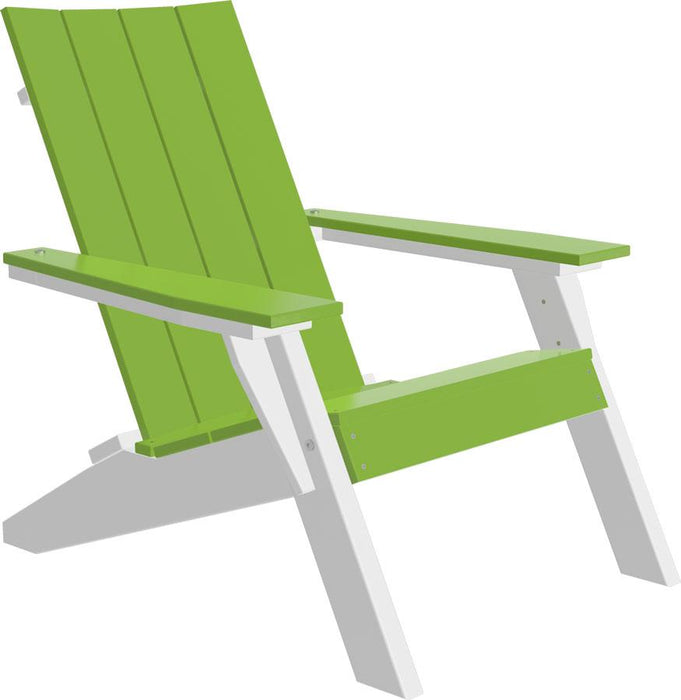 LuxCraft Luxcraft Lime Green Urban Adirondack Chair With Cup Holder Lime Green on White Adirondack Deck Chair UACLGW