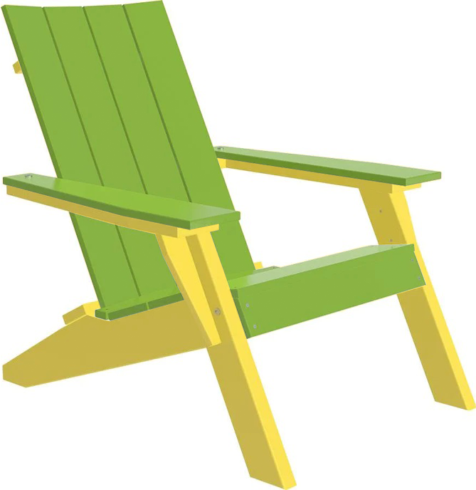 LuxCraft Luxcraft Lime Green Urban Adirondack Chair With Cup Holder Lime Green on Yellow Adirondack Deck Chair UACLGY