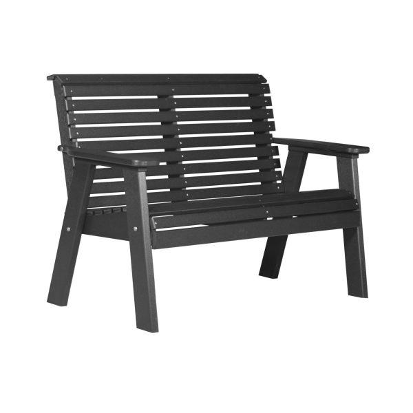 LuxCraft Luxcraft Plain Bench With Cup Holder Black Benche 4PPBBK