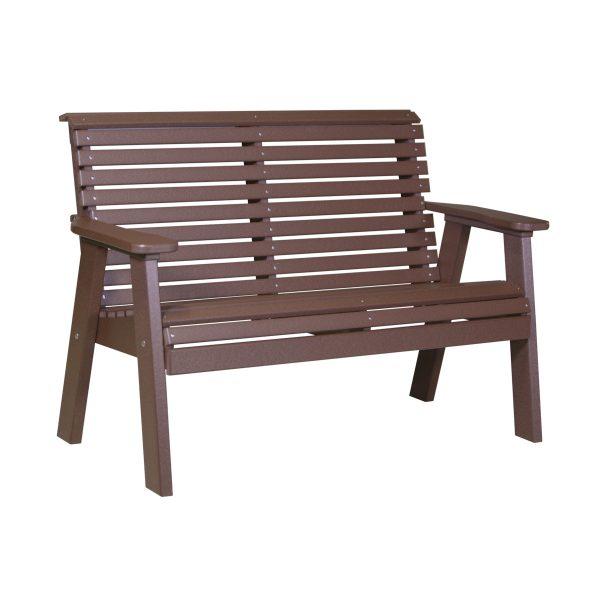 LuxCraft Luxcraft Plain Bench With Cup Holder Chestnut Brown Benche 4PPBCBR