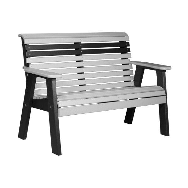 LuxCraft Luxcraft Plain Bench With Cup Holder Dove Gray/Black Benche 4PPBDGB
