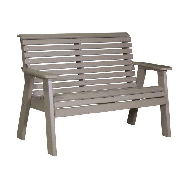 LuxCraft Luxcraft Plain Bench With Cup Holder Weatherwood Benche 4PPBWW
