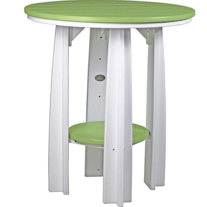 LuxCraft LuxCraft Poly Balcony Table Dining Set Lime Green On Black With Cup Holder Lime Green On White / Table 0 / Chair 0 Dining Sets PBATLGW-T0-C0