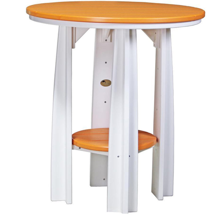 LuxCraft LuxCraft Recycled Plastic 36" Balcony Table Tangerine On White Tables PBATTW