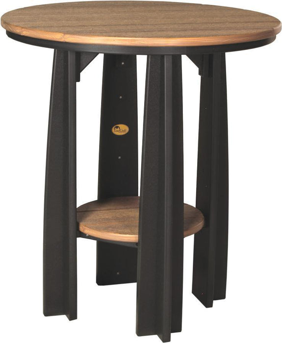 LuxCraft LuxCraft Recycled Plastic 36" Balcony Table With Cup Holder Antique Mahogany on Black Tables PBATAMB