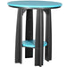 LuxCraft LuxCraft Recycled Plastic 36" Balcony Table With Cup Holder Aruba Blue On Black Tables PBATABB