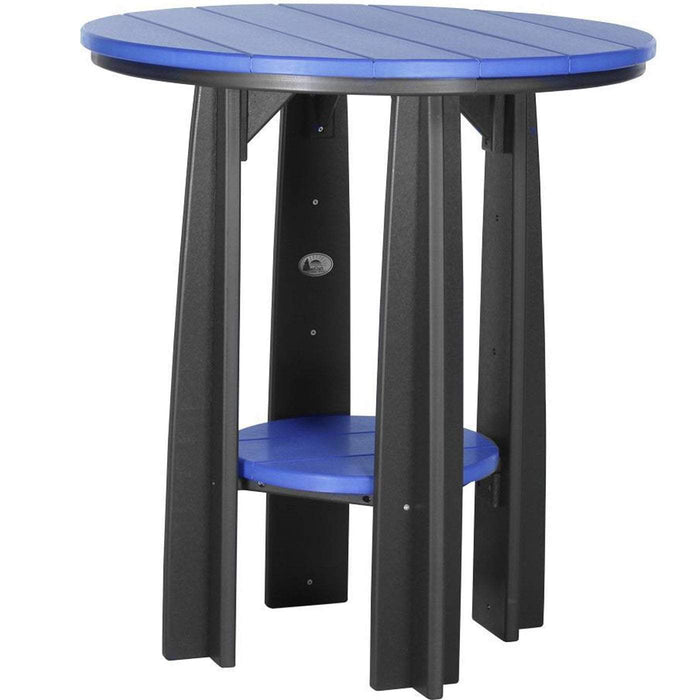 LuxCraft LuxCraft Recycled Plastic 36" Balcony Table With Cup Holder Blue On Black Tables PBATBB