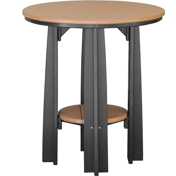 LuxCraft LuxCraft Recycled Plastic 36" Balcony Table With Cup Holder Cedar On Black Tables PBATCB