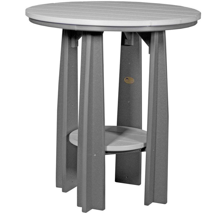 LuxCraft LuxCraft Recycled Plastic 36" Balcony Table With Cup Holder Dove Gray On Slate Tables PBATDGS