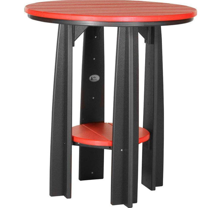 LuxCraft LuxCraft Recycled Plastic 36" Balcony Table With Cup Holder Red On Black Tables PBATRB