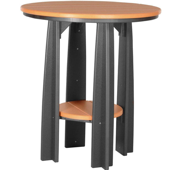 LuxCraft LuxCraft Recycled Plastic 36" Balcony Table With Cup Holder Tangerine On Black Tables PBATTB