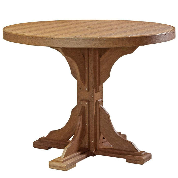LuxCraft LuxCraft Recycled Plastic 4' Round Table Antique Mahogany / Bar Tables P4RTBAM