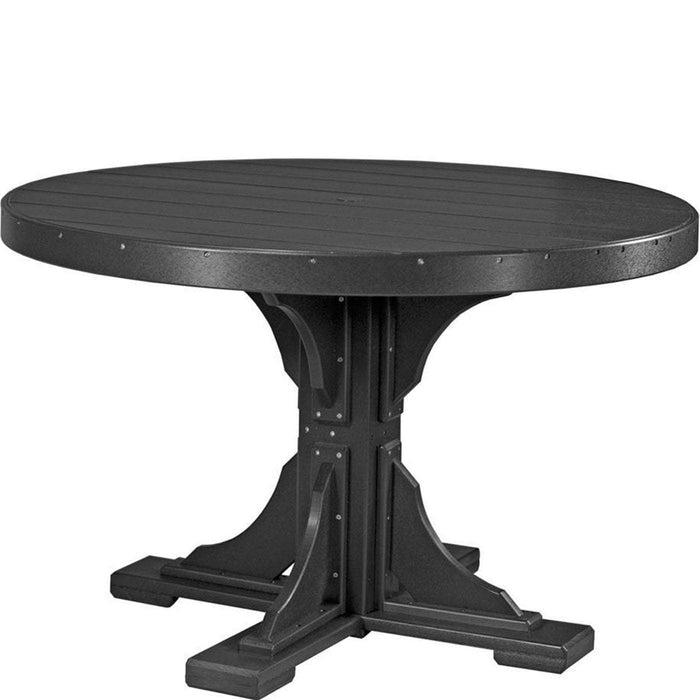 LuxCraft LuxCraft Recycled Plastic 4' Round Table Black / Bar Tables P4RTBBK