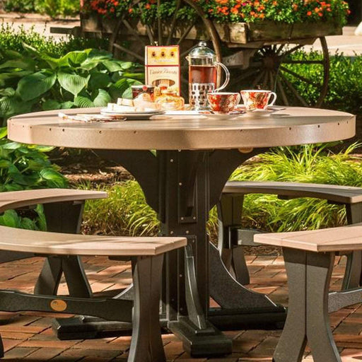 LuxCraft LuxCraft Recycled Plastic 4' Round Table With Cup Holder Tables