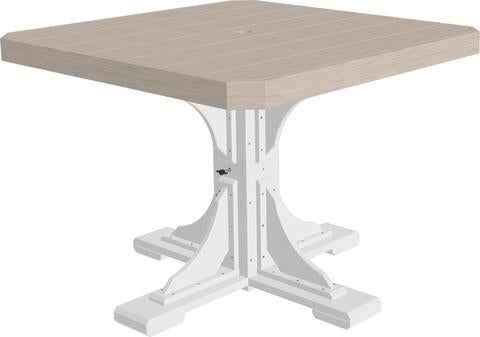 LuxCraft LuxCraft Recycled Plastic 41" Square Table Birch On White / Dining Tables P41STDBIRWHITE